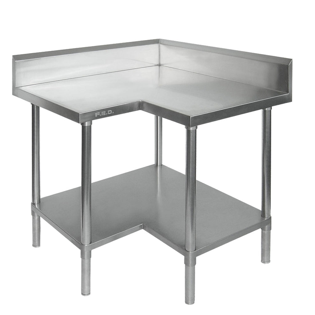 Economic Corner Workbench,100mm Splashback & Undershelf - 0900-6-WBCB