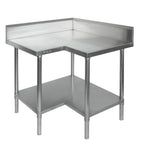 Economic Corner Workbench,100mm Splashback & Undershelf - 0900-6-WBCB