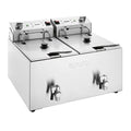 Apuro Twin Tank Electric Fryer with Timer 2x8Ltr - CU621-A