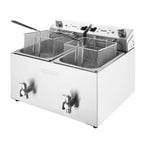 Apuro Twin Tank Electric Fryer with Timer 2x8Ltr - CU621-A