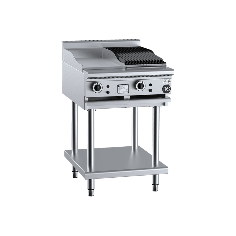 B+S Black Combination 300mm Grill Plate & 300mm Char Broiler - BT-GRP3-CBR3