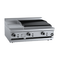 B+S Black Combination 300mm Grill Plate & 600mm Char Broiler Bench Mounted - BT-GRP3-CBR6BM