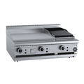 B+S Black Combination 600mm Grill Plate & 300mm Char Broiler Bench Mounted - BT-GRP6-CBR3BM