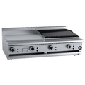 B+S Black Combination 600mm Grill Plate & 600 mm Char Broiler Bench Mounted - BT-GRP6-CBR6BM