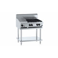 B+S Black Combination Two Open Burners & 300mm Char Broiler - BT-SB2-CBR3