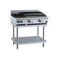 B+S Black Combination Two Open Burners & 600mm Char Broiler - BT-SB2-CBR6