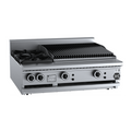 B+S Black Combination Two Open Burners & 600mm Char Broiler Bench Mounted - BT-SB2-CBR6BM