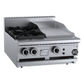 B+S Black Combination Two Open Burners & 300mm Grill Plate Bench Mounted - BT-SB2-GRP3BM