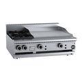 B+S Black Combination Two Open Burners & 600mm Grill Plate Bench Mounted - BT-SB2-GRP6BM