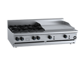 B+S Black Combination Four Open Burners & 600 mm Grill Plate Bench Mounted - BT-SB4-GRP6BM