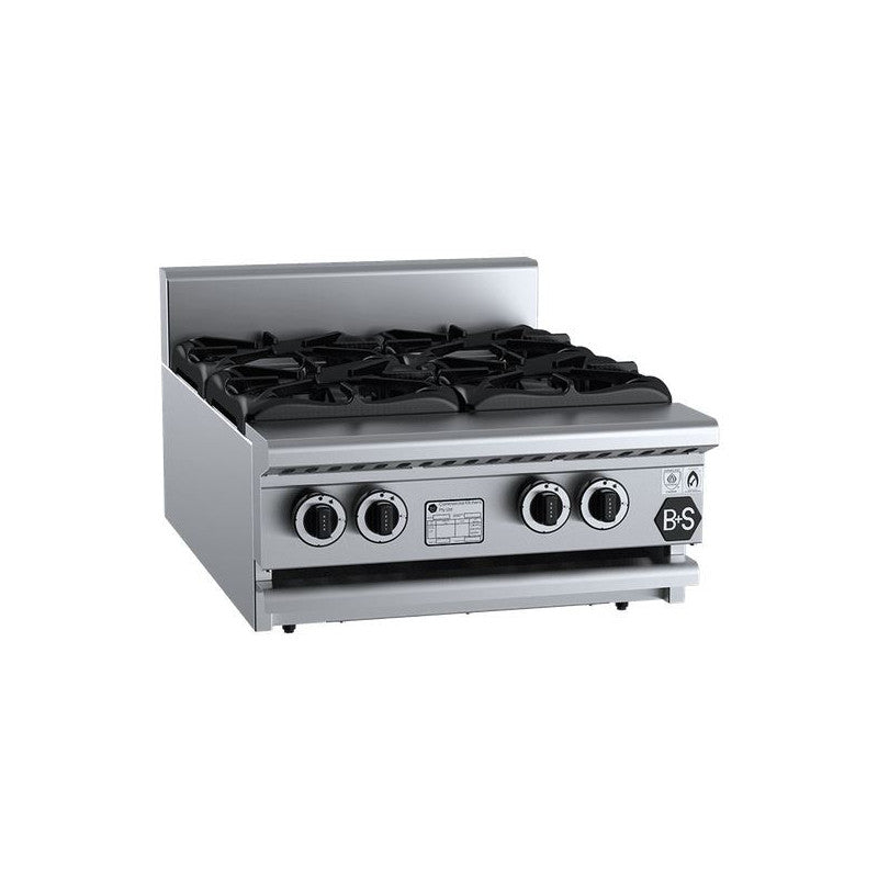 B+S Black Four Burner Boiling Top Bench Mounted - BT-SB4BM