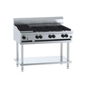 B+S Black Combination Six Open Burners & 300mm Char Broiler - BT-SB6-CBR3