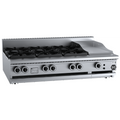 B+S Black Combination Six Open Burners & 300mm Grill Plate Bench Mounted - BT-SB6-GRP3BM