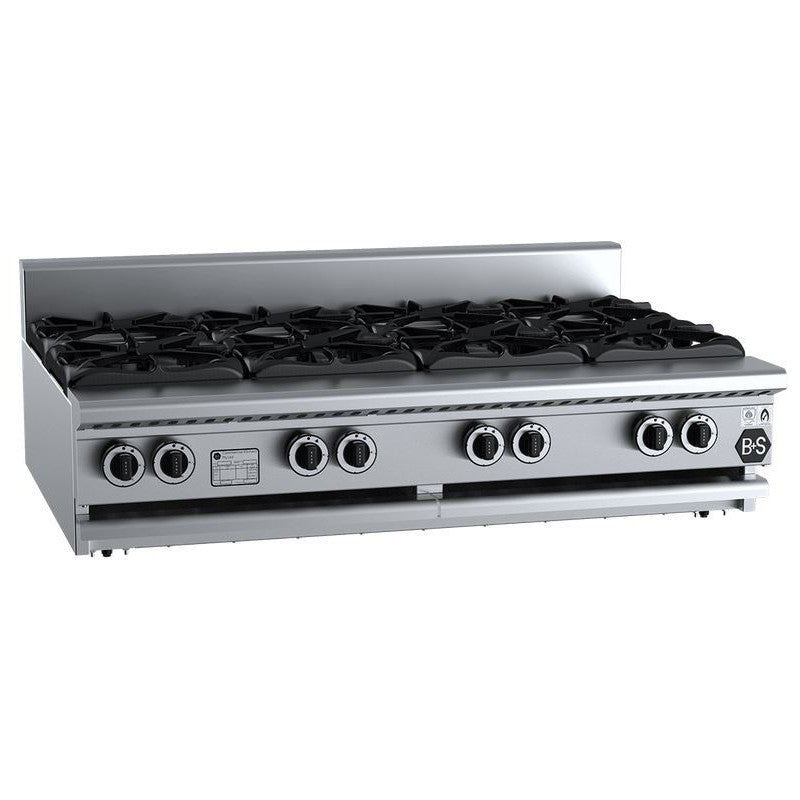 B+S Black Eight Burner Boiling Top Bench Mounted - BT-SB8BM