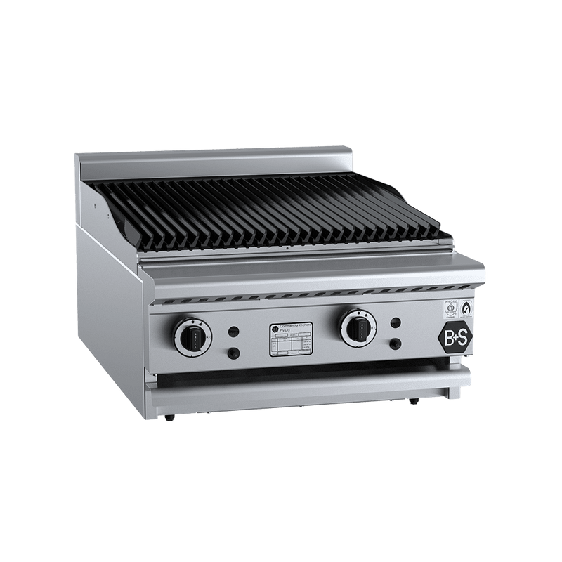 B+S Black Char Broiler 600mm Bench Mounted - CBR-6BM