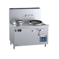 B+S Black Single Hole Hi Pac Wok with Left Rear Pot & Side Prep Table - CCF-HP1+1L