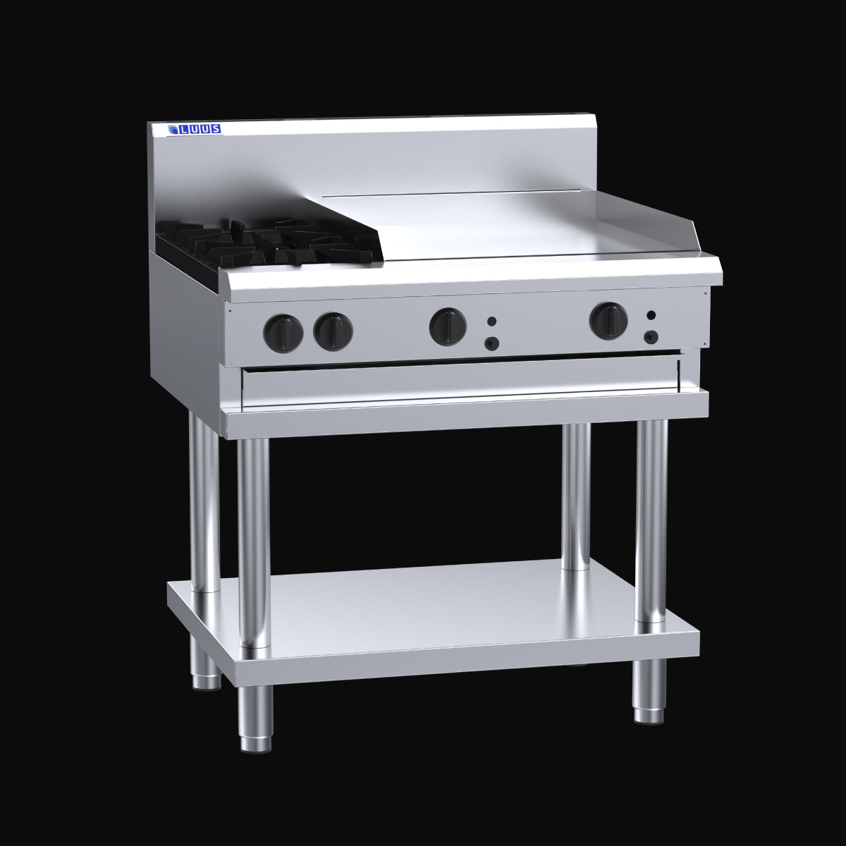 Luus 2 Burner 600mm Griddle Cooktop - CS-2B6P
