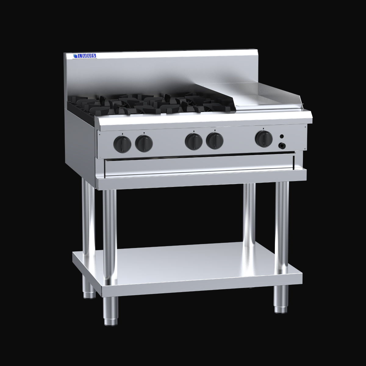 Luus 4 Burner 300mm Griddle Cooktop - CS-4B3P