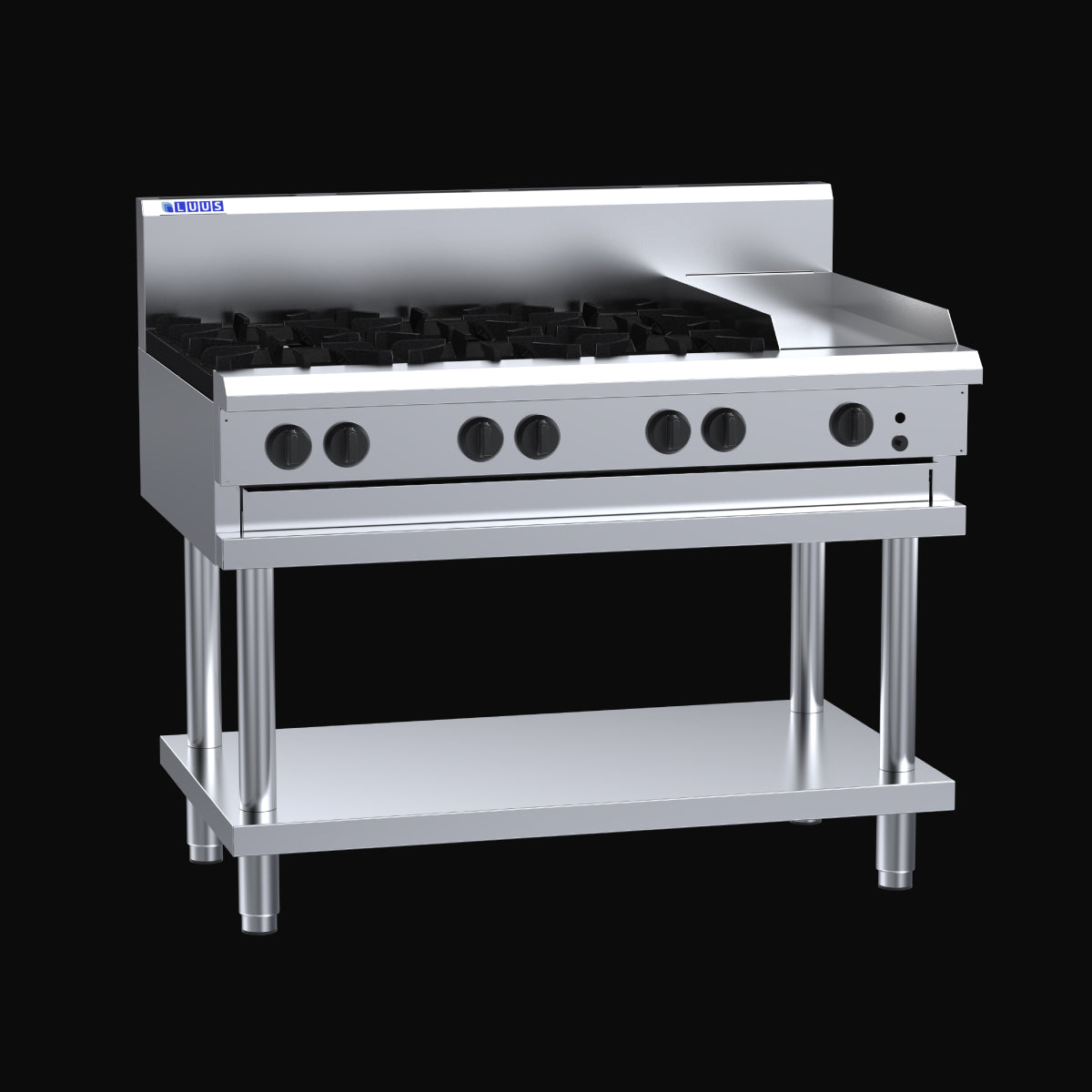 Luus 6 Burner 300mm Griddle Cooktop - CS-6B3P