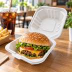 Sugarcane 6-inch Clamshell Eco Hamburger Box - EL-M-HB06