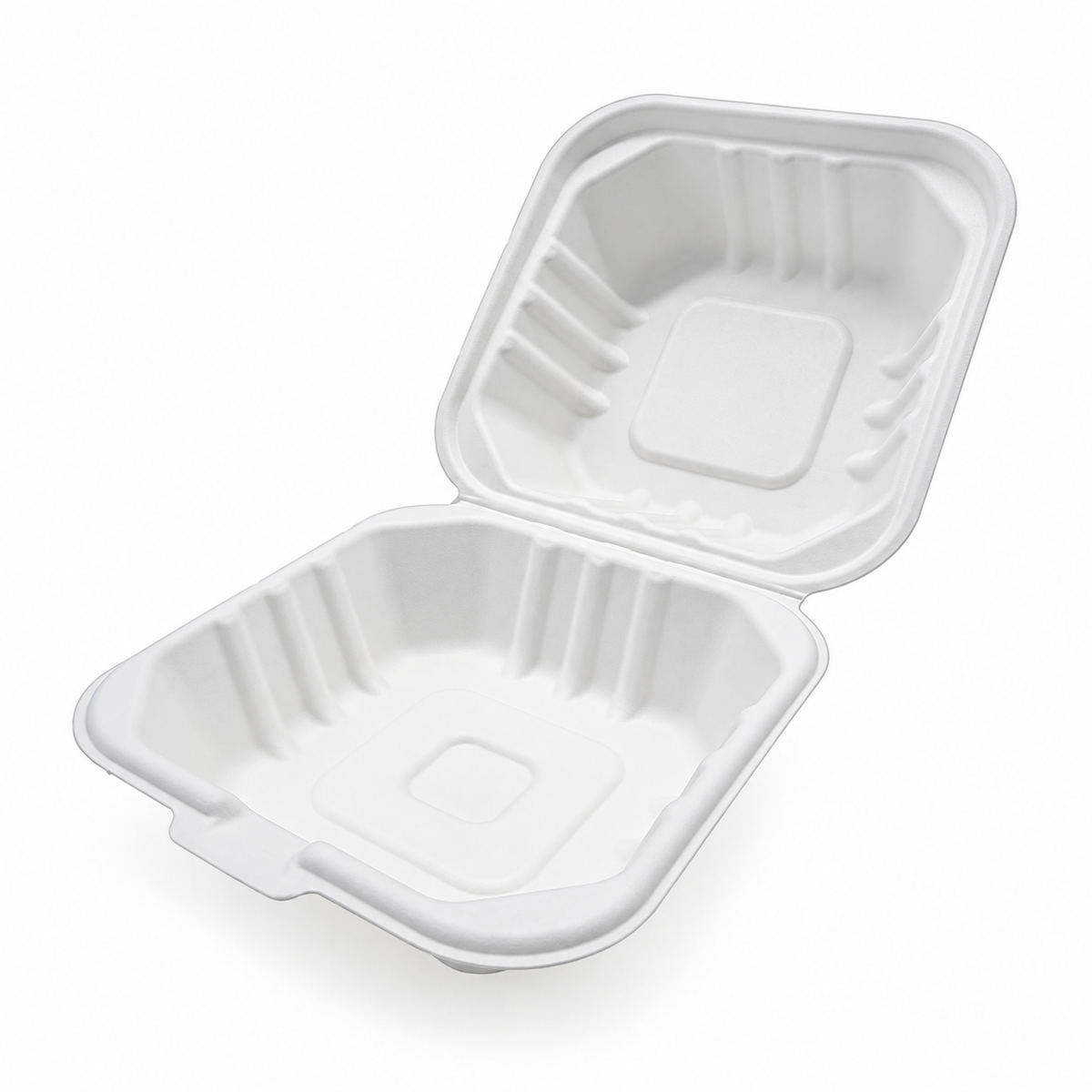 Sugarcane 6-inch Clamshell Eco Hamburger Box - EL-M-HB06