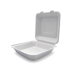 Sugarcane 8-inch 1200ml Clamshell Container - EL-P-CB1200