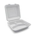 Sugarcane 9-inch 1300ml Clamshell 3 Compartment Container - EL-P-CB1300-3