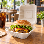 Sugarcane 6-inch Clamshell Eco Hamburger Box - EL-P-HB06