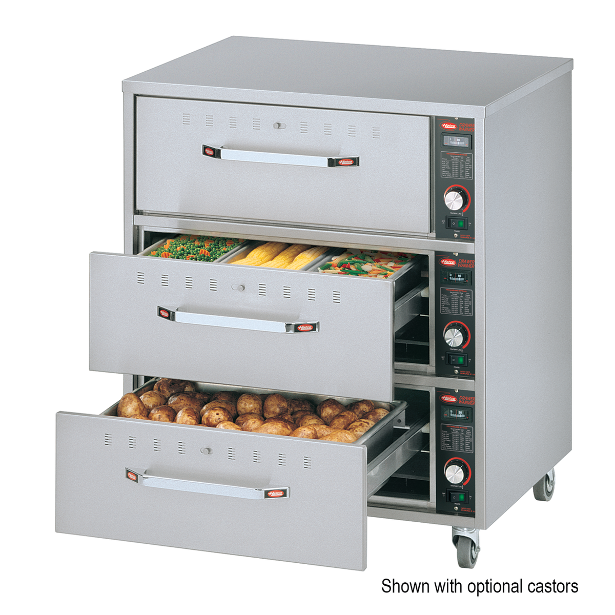 Hatco Free Standing Drawer Warmer - 3 draws with digital control - 749mm x 575mm x 794mm (excluding legs) - HDW-3