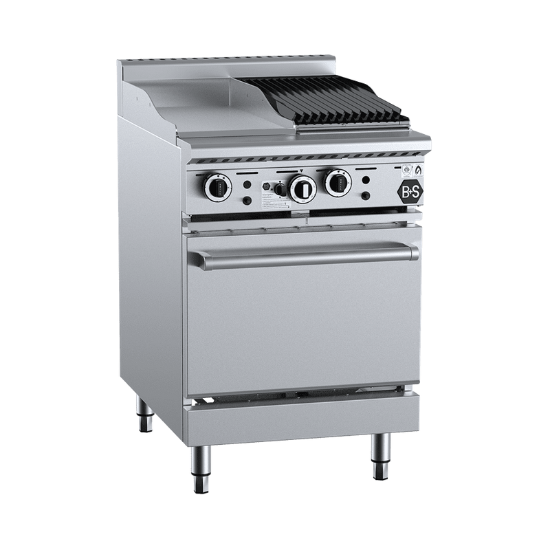 B+S Black Oven with 300mm Grill Plate & 300mm Char Broiler - OV-GRP3-CBR3