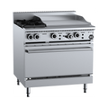 B+S Black Oven with Two Open Burners & 600mm Grill plate - OV-SB2-GRP6