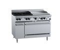 B+S Black Oven with Four Open Burners & 600mm Grill Plate - OV-SB4-GRP6