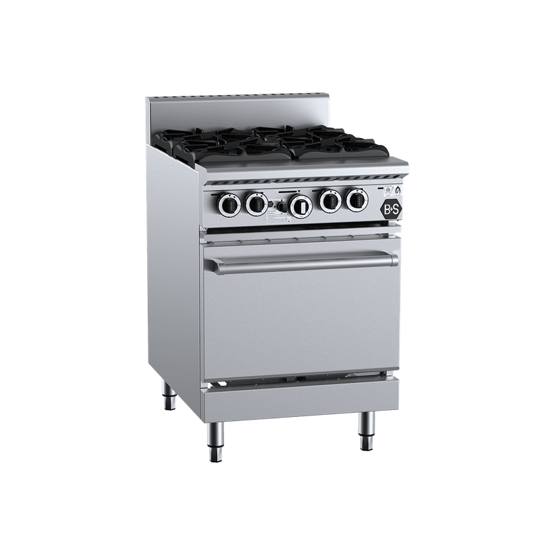 B+S Black Four Burner Oven - OV-SB4