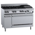 B+S Black Oven with Six Open Burners & 300mm Char Broiler - OV-SB6-CBR3