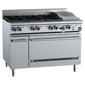 B+S Black Oven with Six Open Burners & 300mm Grill Plate - OV-SB6-GRP3