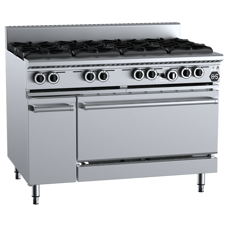 B+S Black Eight Burner Oven - OV-SB8