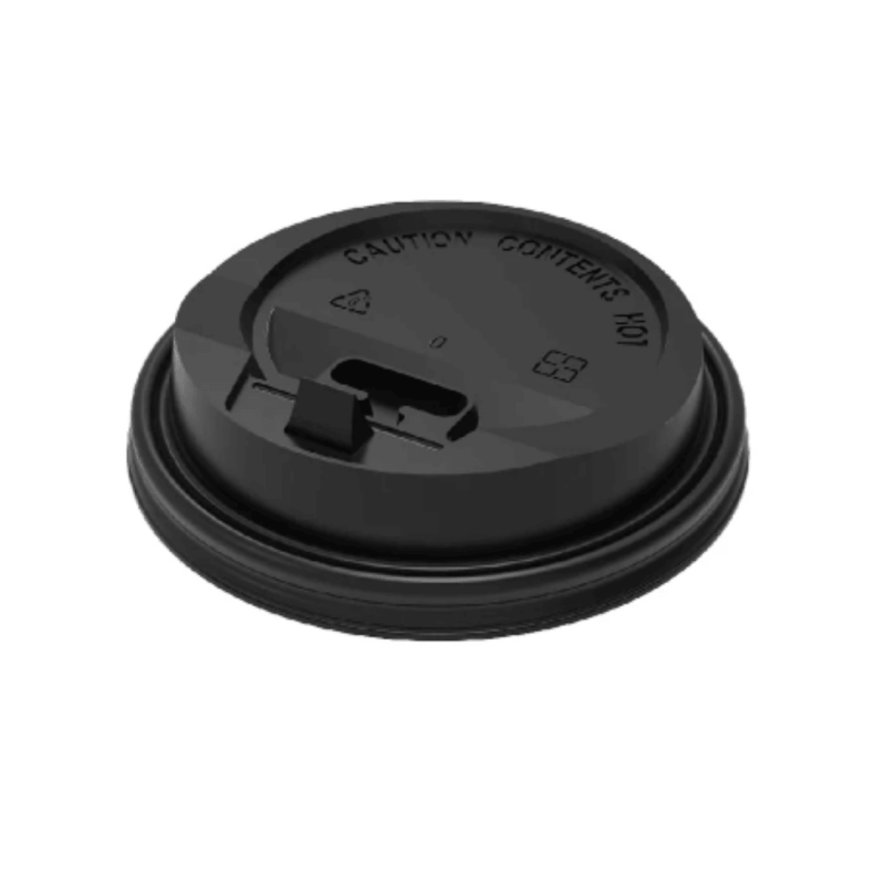 80mm PS Coffee Cup Enclosure Lid - Black