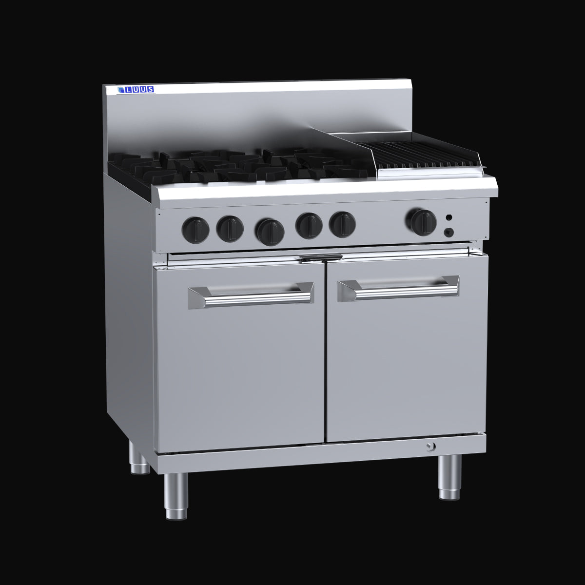 Luus 4 Burner 300mm Chargrill with Static Oven - RS-4B3C