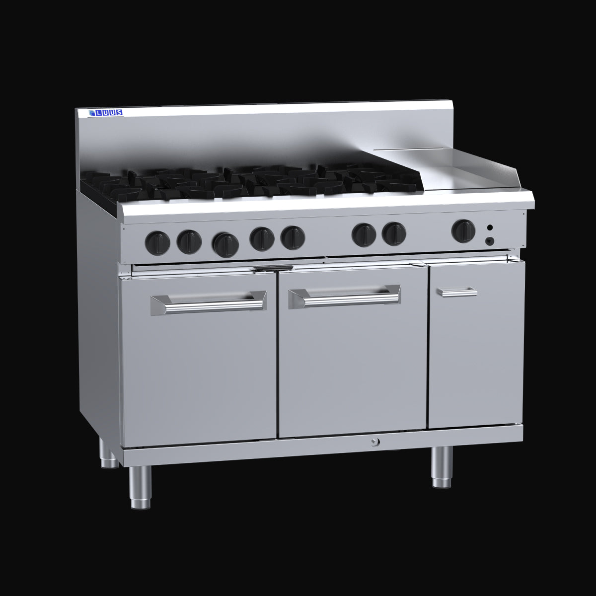 Luus 6 Burner 300mm Griddle with Static Oven - RS-6B3P