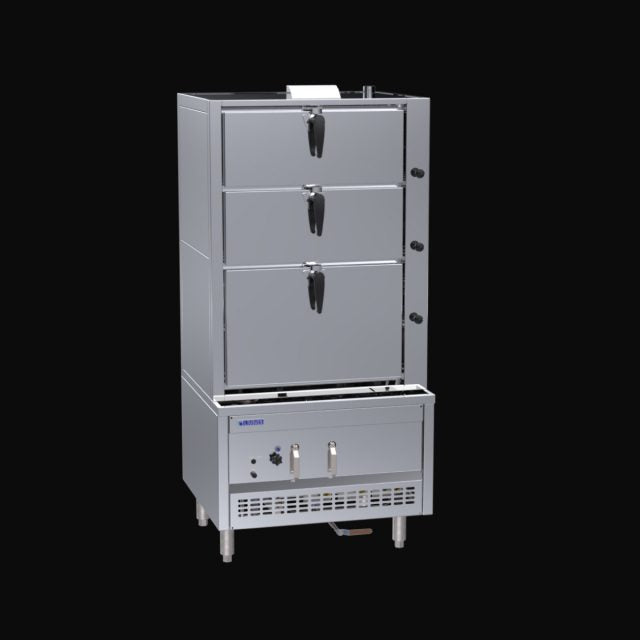 Luus 900mm 3 Deck Steam Cabinet - SCM-90