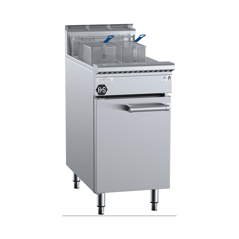 B+S Black Split Pan Two Basket Turbo Fryer - TF-451S