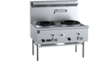 B+S Black Two Hole Deluxe Waterless Wok Table NG UFWWD-2