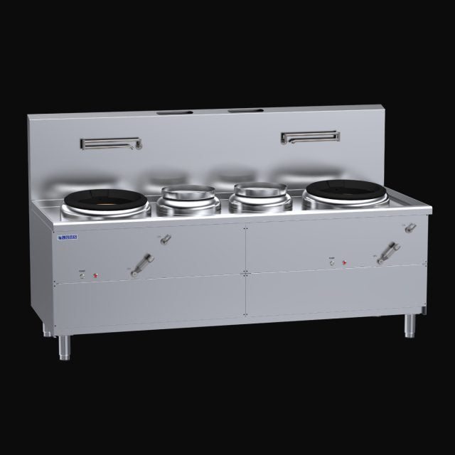 Luus 2 Air-Blast Burners & 2 Centre-Pots Fo San Wok - WV-1A2P1A