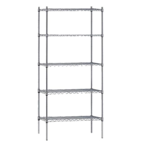 Atlas Shelving 4 Shelf Wire Shelving 610mmW x 355mmD x 1880mmH - 14247EPL