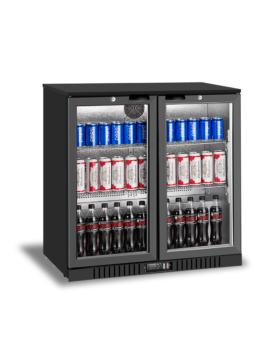 2 swing doors back bar cooler