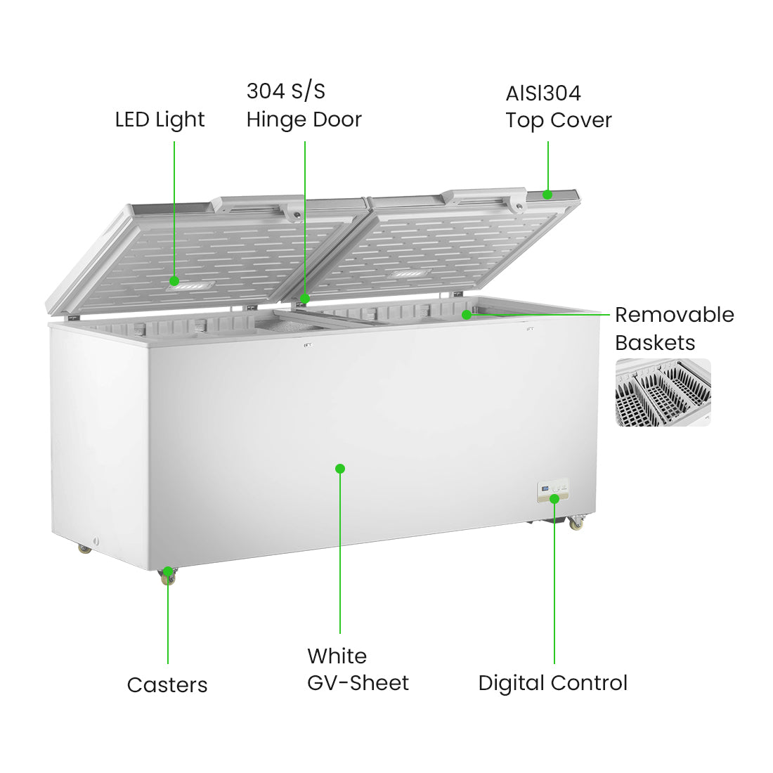 Thermaster 750L Chest Freezer with Stainless Steel Lid - BD750F