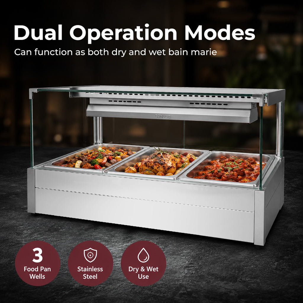 Bonvue Square Countertop Wet and Dry Bain Marie - BM11SC