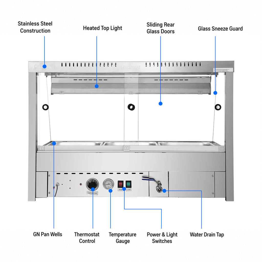 Bonvue Angled Countertop Wet and Dry Bain Marie BM11TC