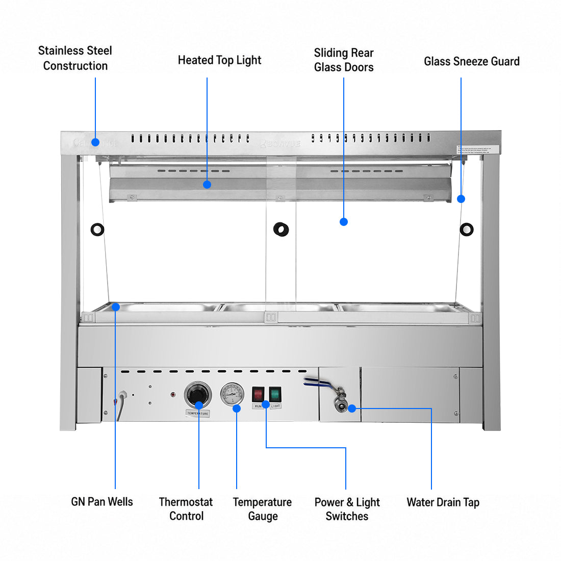 Bonvue Angled Countertop Wet and Dry Bain Marie BM11TC