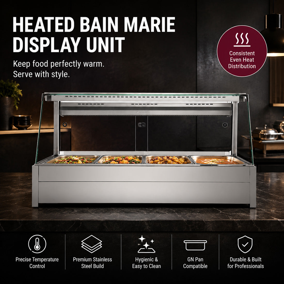 Bonvue Angled Countertop Wet and Dry Bain Marie BM17TC